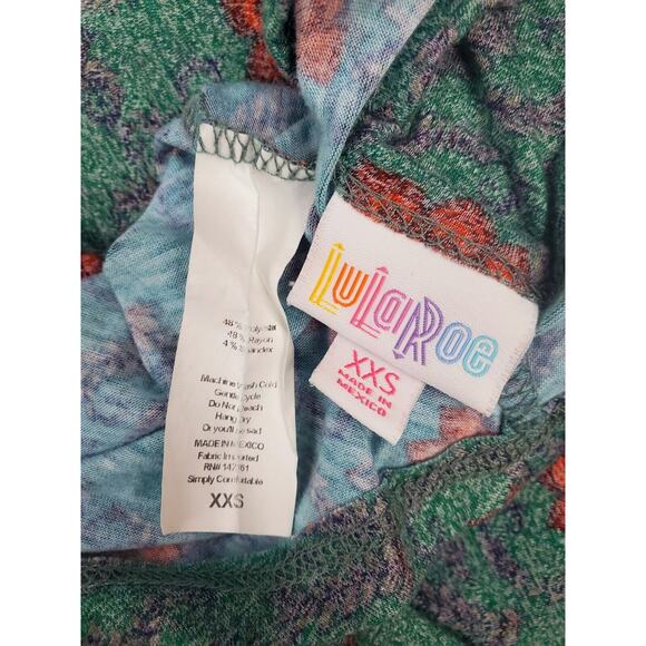 LuLaRoe Carly Dress XXS Blue Floral Legging High Low Swing T-Shirt Womens Size - Picture 5 of 7
